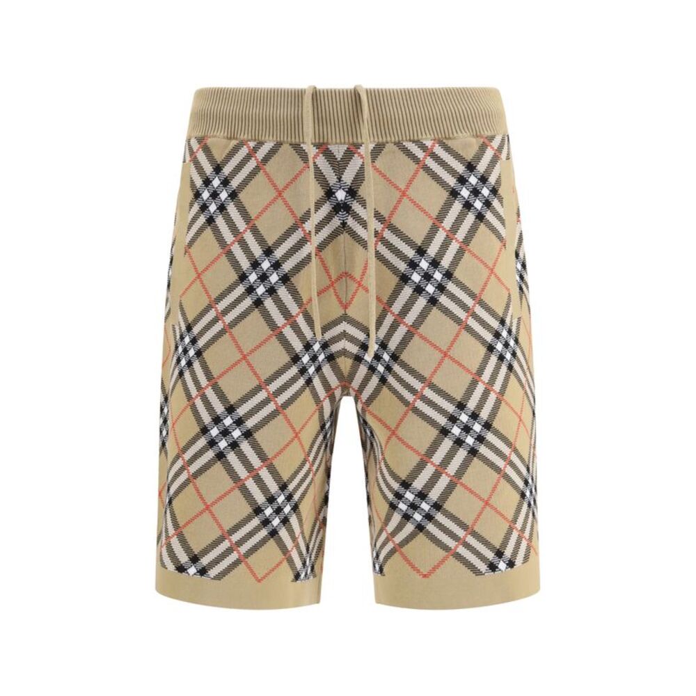 Burberry Men Check Cotton Blend Shorts